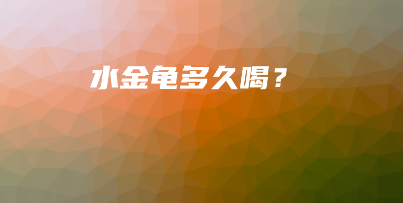 水金龜多久喝？插圖