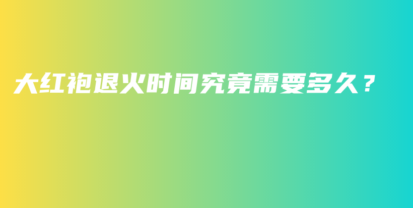 大紅袍退火時間究竟需要多久？插圖