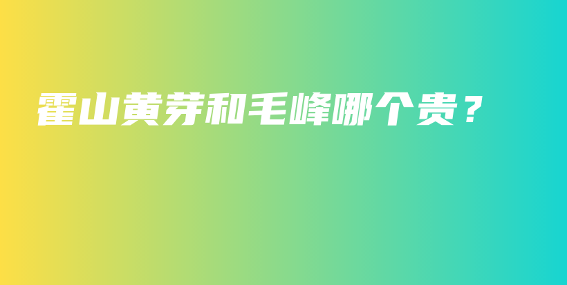 霍山黃芽和毛峰哪個(gè)貴？插圖