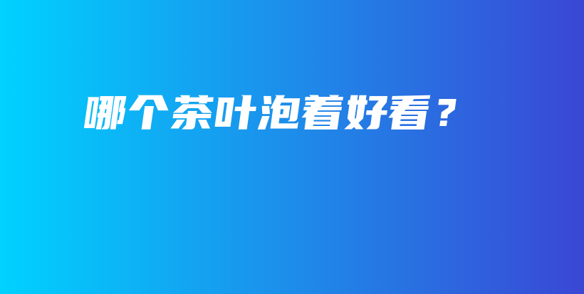 哪個(gè)茶葉泡著好看？插圖