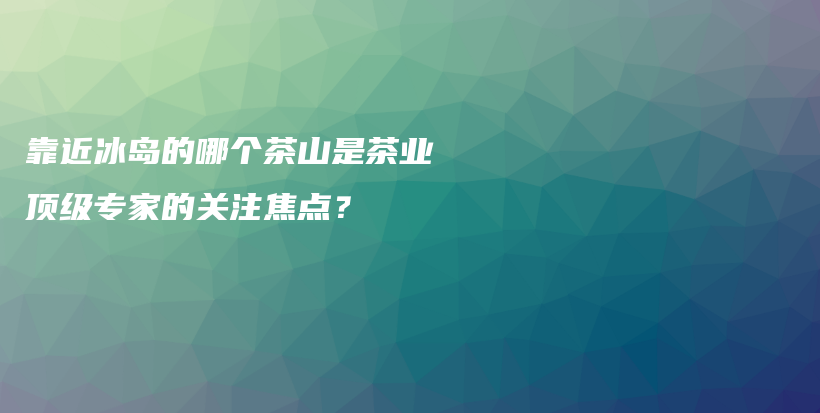 靠近冰島的哪個(gè)茶山是茶業(yè)頂級(jí)專(zhuān)家的關(guān)注焦點(diǎn)？插圖