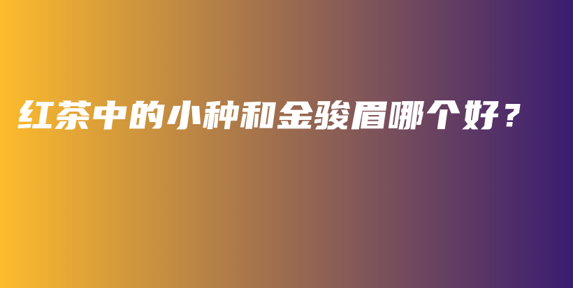 紅茶中的小種和金駿眉哪個好？插圖