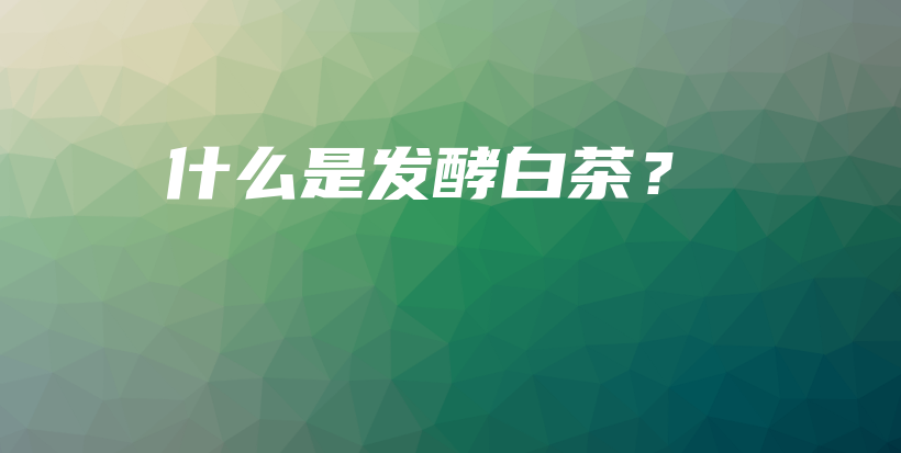 什么是發(fā)酵白茶？插圖