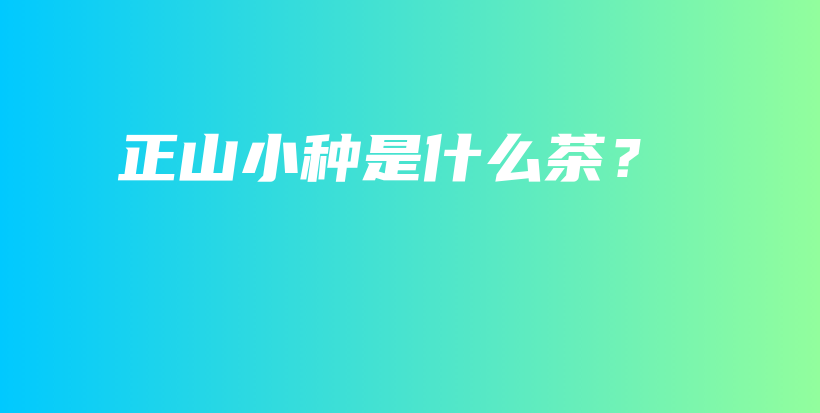 正山小種是什么茶？插圖