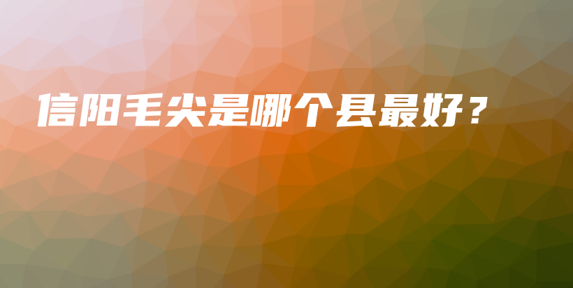 信陽毛尖是哪個縣最好？插圖