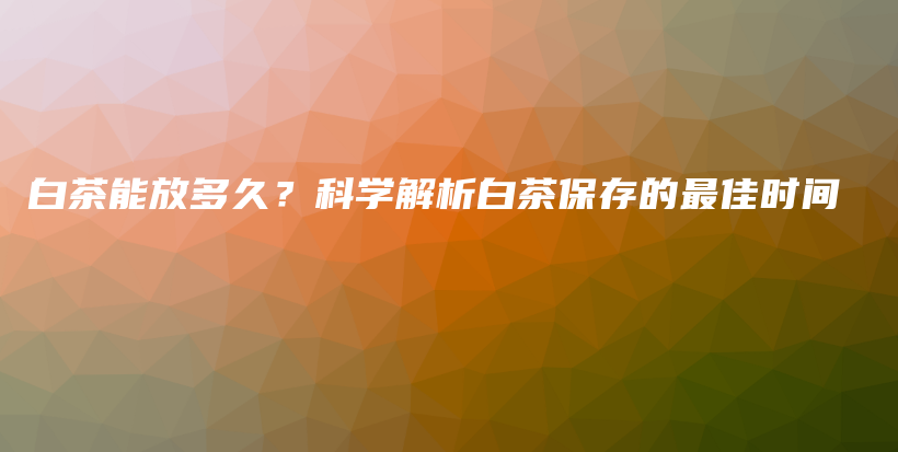 白茶能放多久？科學(xué)解析白茶保存的最佳時(shí)間插圖