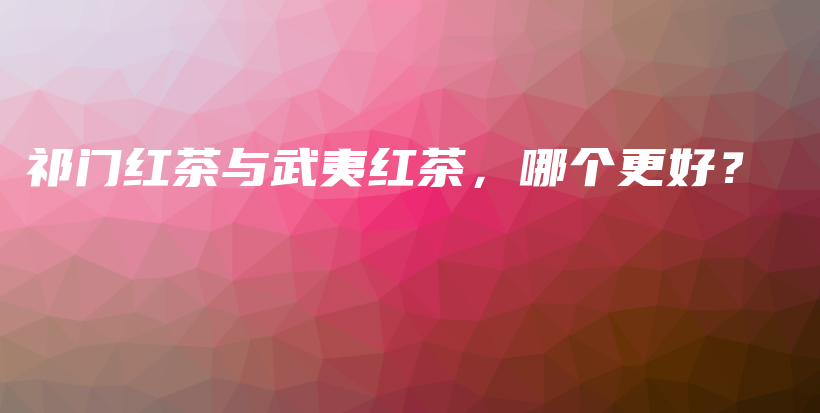 祁門紅茶與武夷紅茶，哪個(gè)更好？插圖