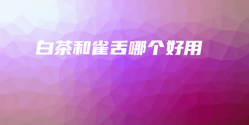 白茶和雀舌哪個好用插圖