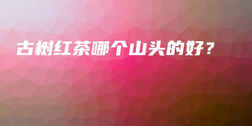 古樹紅茶哪個山頭的好？插圖