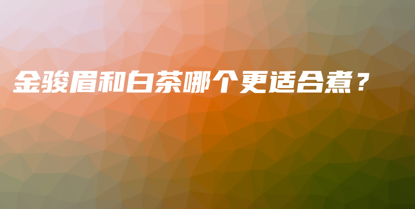 金駿眉和白茶哪個(gè)更適合煮？插圖