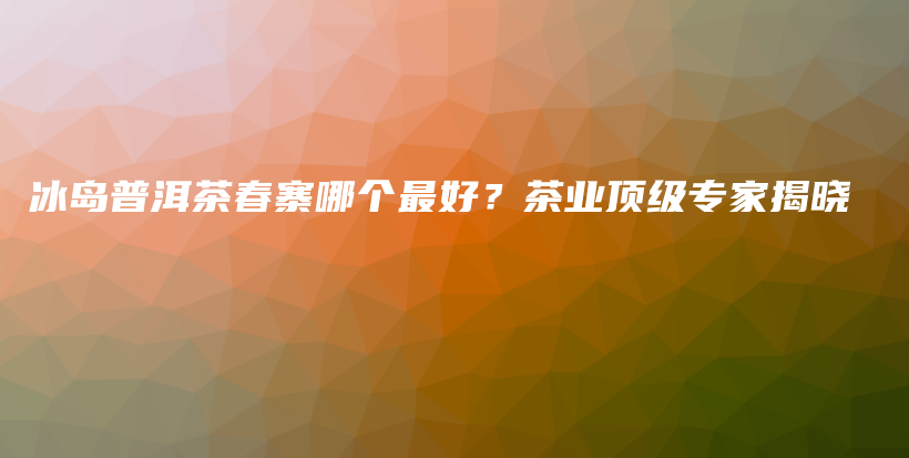 冰島普洱茶春寨哪個最好？茶業(yè)頂級專家揭曉插圖