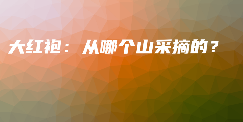 大紅袍：從哪個山采摘的？插圖