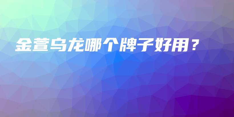金萱烏龍哪個牌子好用？插圖