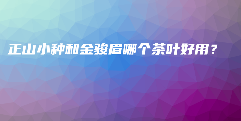 正山小種和金駿眉哪個茶葉好用？插圖