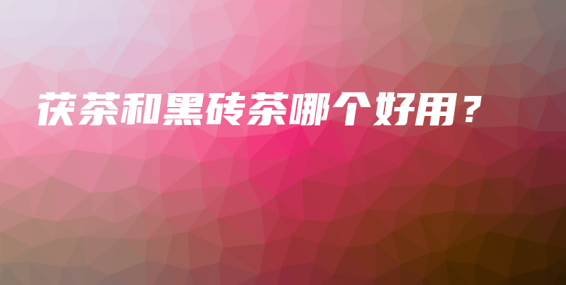 茯茶和黑磚茶哪個好用？插圖
