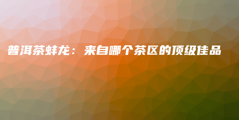 普洱茶蚌龍：來自哪個茶區(qū)的頂級佳品插圖