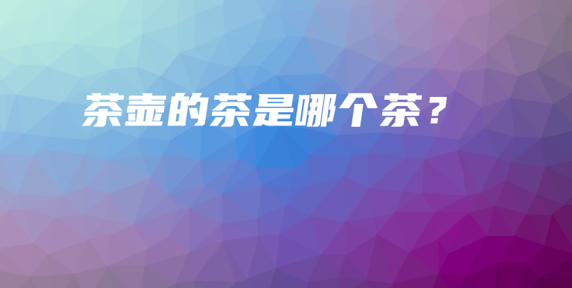 茶壺的茶是哪個(gè)茶？插圖