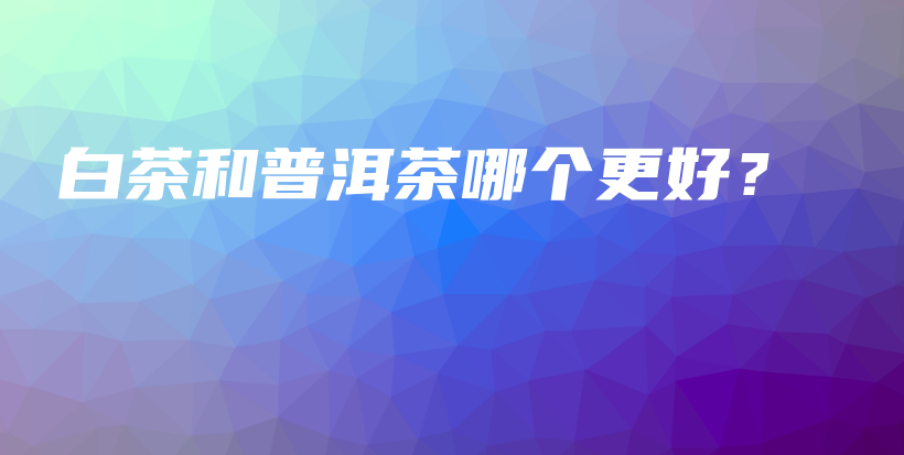 白茶和普洱茶哪個(gè)更好？插圖