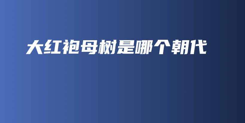大紅袍母樹(shù)是哪個(gè)朝代插圖
