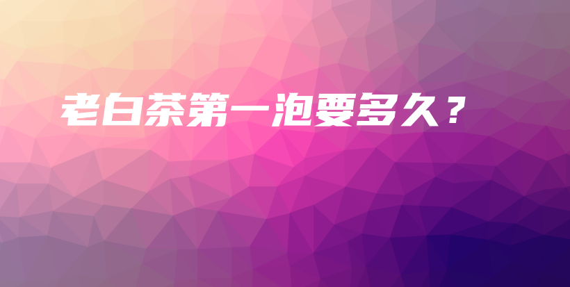 老白茶第一泡要多久？插圖