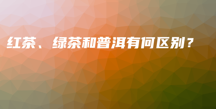 紅茶、綠茶和普洱有何區(qū)別？插圖