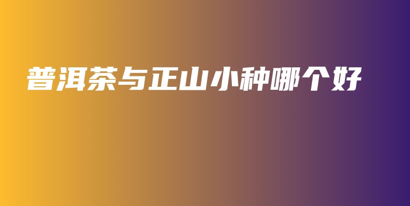 普洱茶與正山小種哪個好插圖