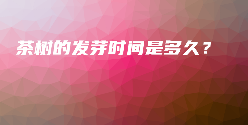 茶樹的發(fā)芽時間是多久？插圖