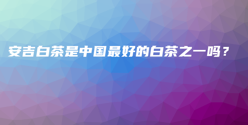 安吉白茶是中國最好的白茶之一嗎？插圖