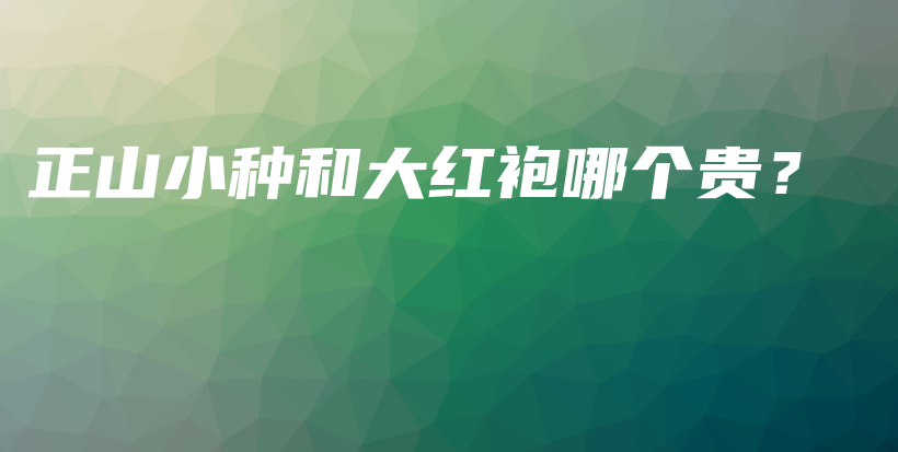 正山小種和大紅袍哪個貴？插圖