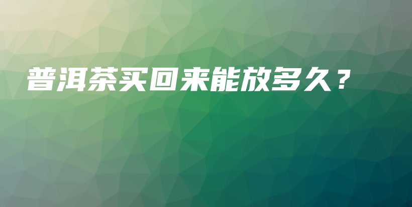 普洱茶買回來能放多久？插圖