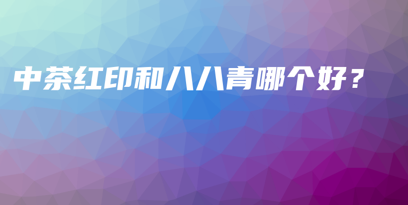 中茶紅印和八八青哪個好？插圖
