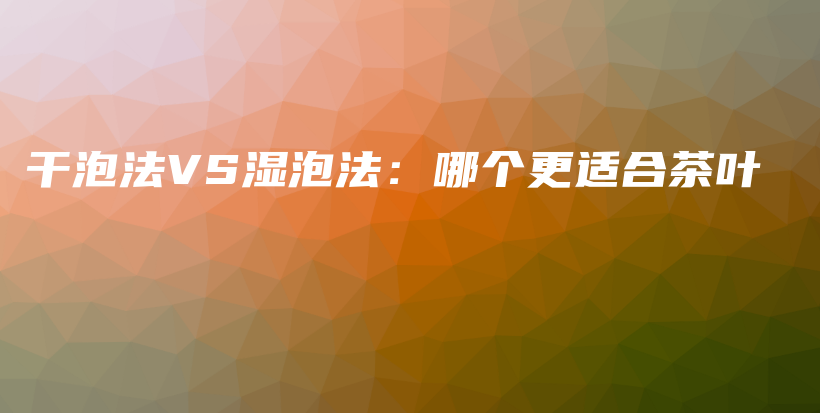 干泡法VS濕泡法：哪個(gè)更適合茶葉插圖