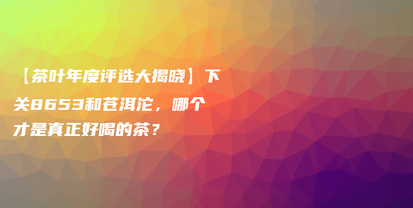 【茶葉年度評(píng)選大揭曉】下關(guān)8653和蒼洱沱，哪個(gè)才是真正好喝的茶？插圖