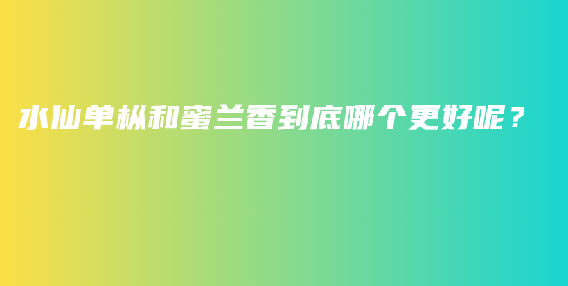 水仙單樅和蜜蘭香到底哪個更好呢？插圖