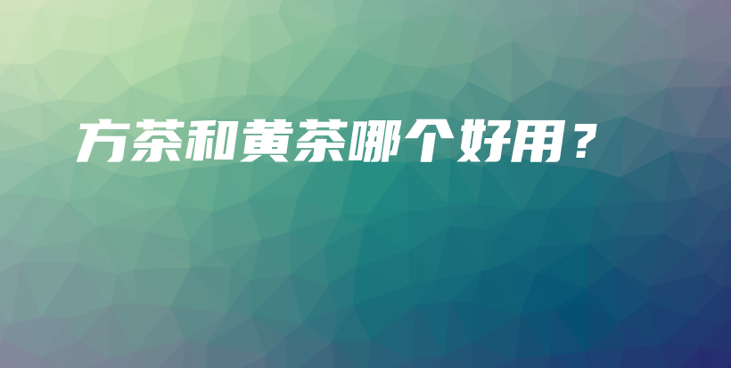 方茶和黃茶哪個好用？插圖