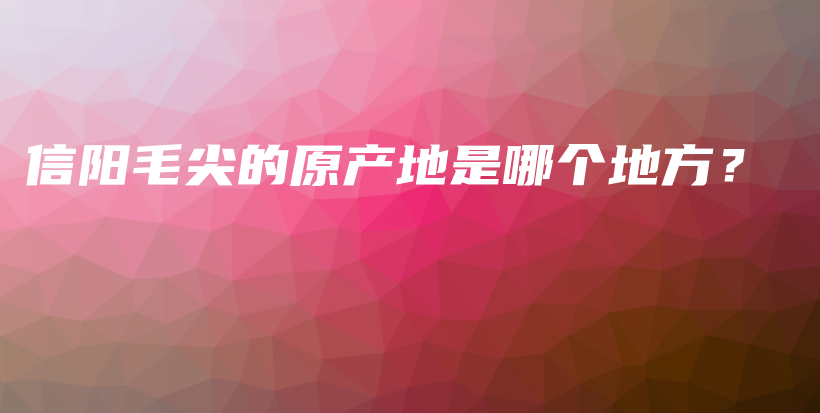 信陽(yáng)毛尖的原產(chǎn)地是哪個(gè)地方？插圖