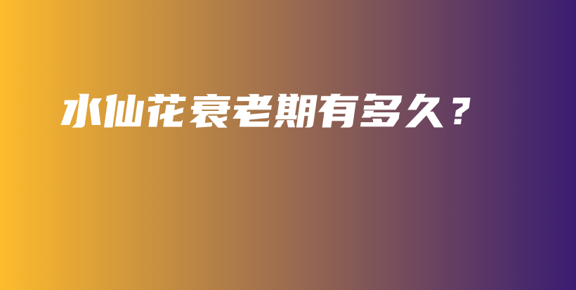水仙花衰老期有多久？插圖