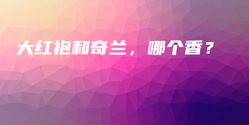 大紅袍和奇蘭，哪個香？插圖