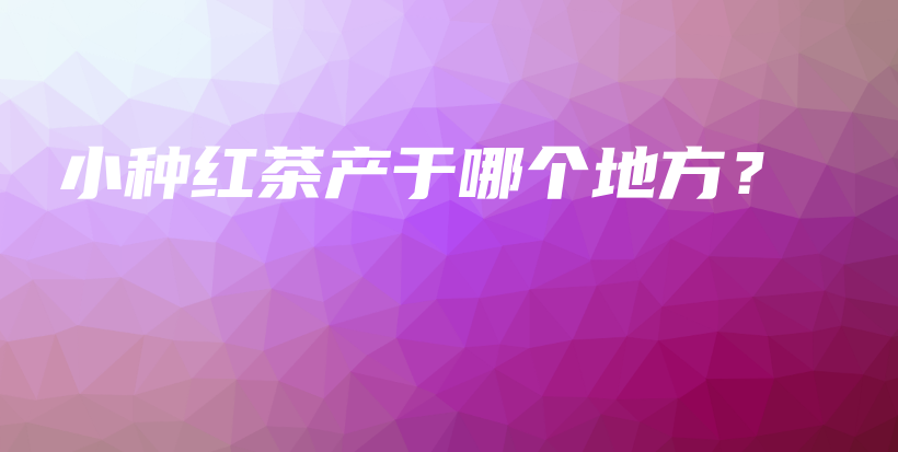 小種紅茶產(chǎn)于哪個地方？插圖