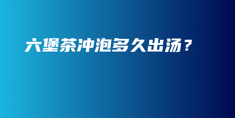 六堡茶沖泡多久出湯？插圖