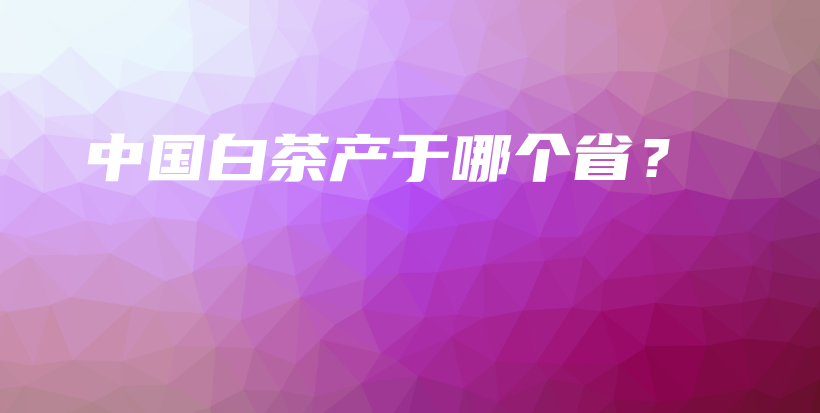 中國白茶產(chǎn)于哪個??？插圖