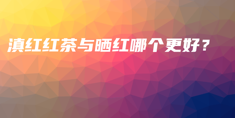 滇紅紅茶與曬紅哪個(gè)更好？插圖