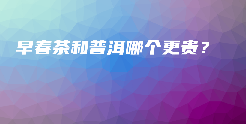 早春茶和普洱哪個更貴？插圖