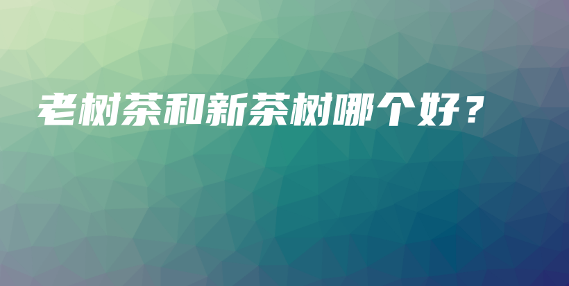 老樹茶和新茶樹哪個好？插圖