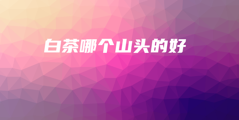 白茶哪個(gè)山頭的好插圖