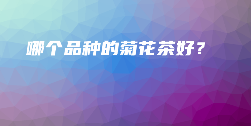 哪個品種的菊花茶好？插圖
