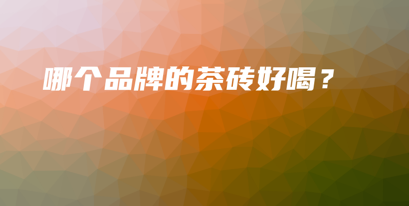 哪個(gè)品牌的茶磚好喝？插圖