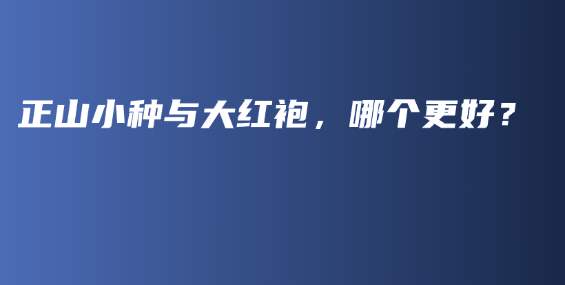 正山小種與大紅袍，哪個更好？插圖