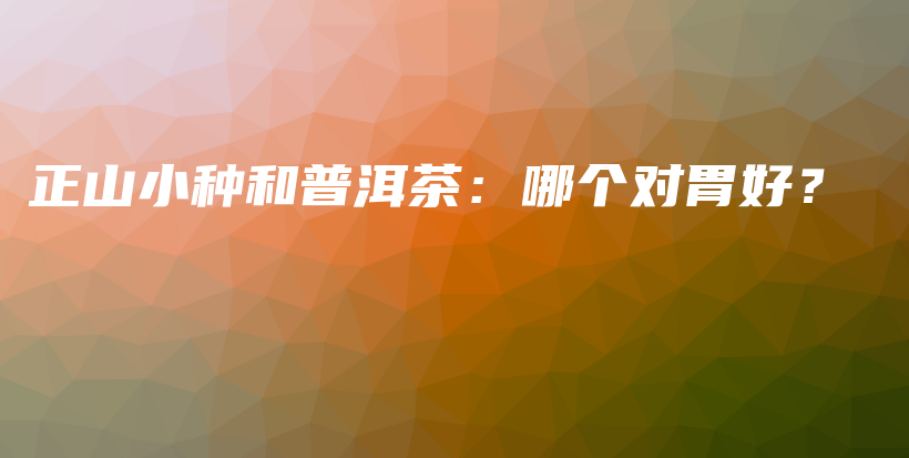 正山小種和普洱茶：哪個(gè)對胃好？插圖