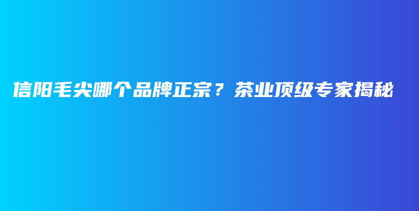 信陽毛尖哪個(gè)品牌正宗？茶業(yè)頂級(jí)專家揭秘插圖